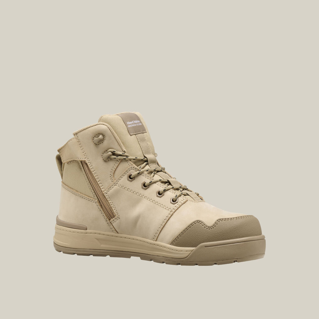 Evolution Lace Up & Side Zip 5" Steel Toe Safety Boot- Sand