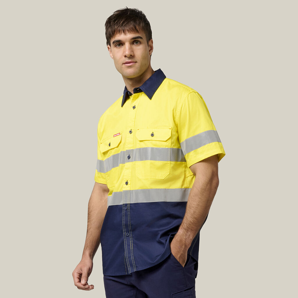 Koolgear Hi-Visibility Two Tone Ventilated Short Sleeve Shirt With Tape