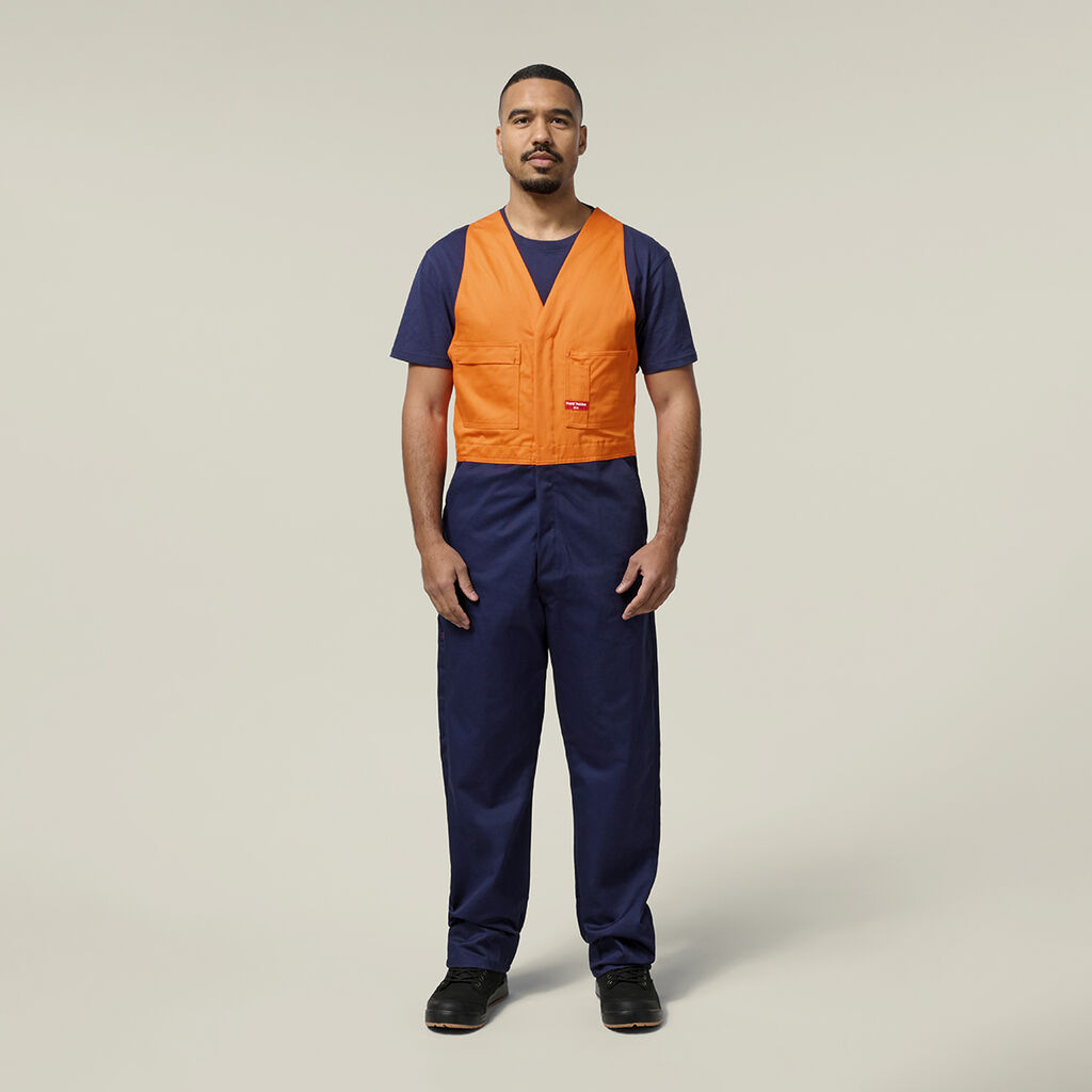 Hi-Vis 2Tone Action Back Cotton Drill Overall