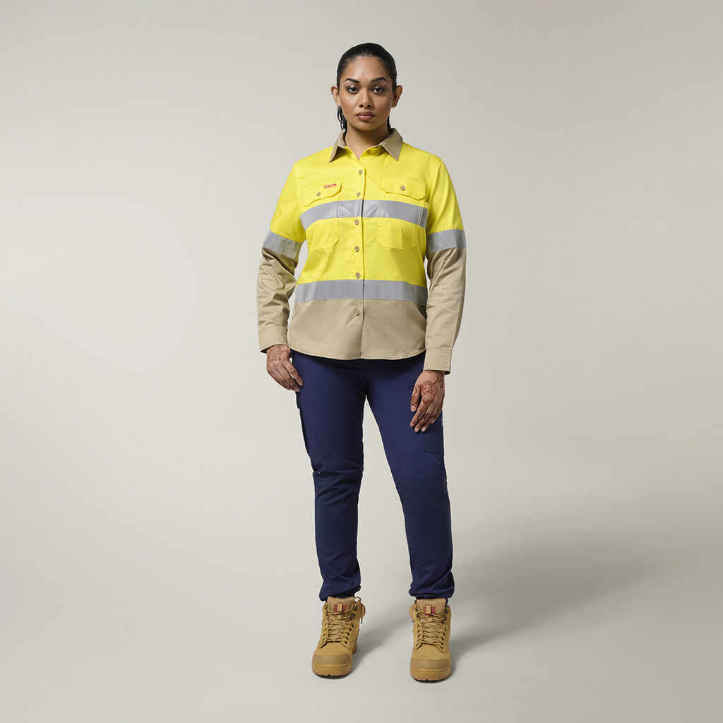 Women's Hi-Vis Lightweight 2 Tone Taped Long Sleeve Shirt
