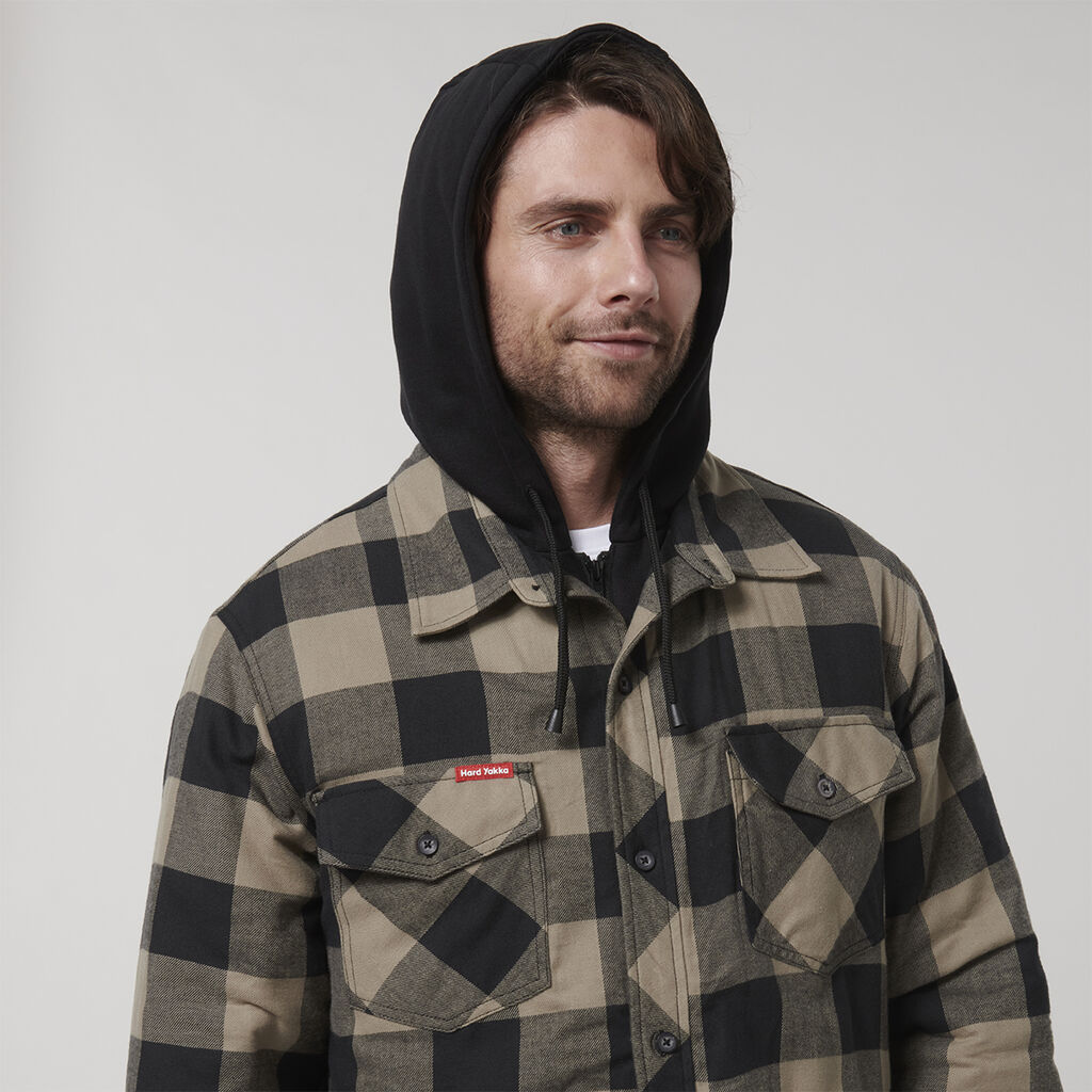 Quilted Flannel Hooded Shacket