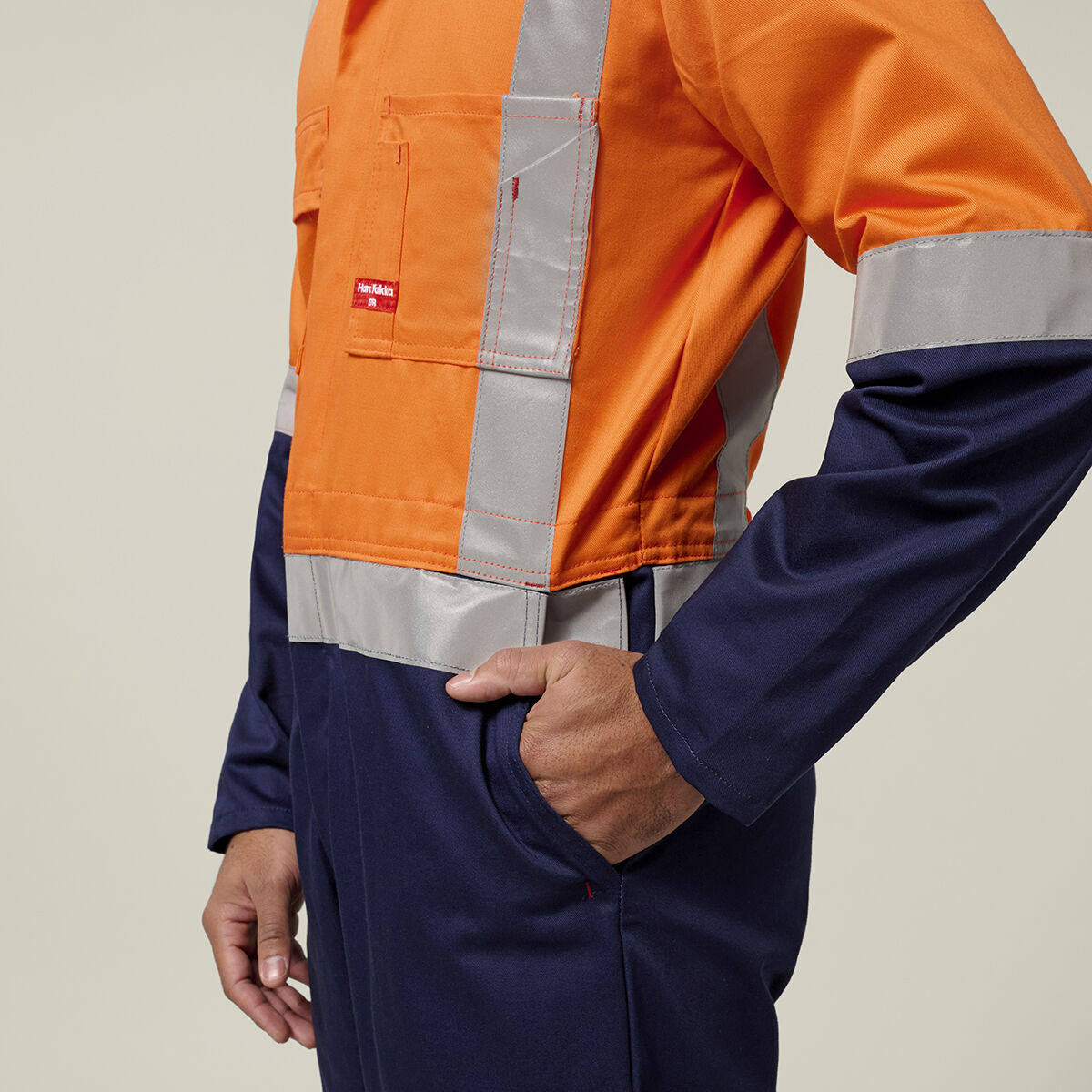 Hi-Vis 2Tone Taped Cotton Drill Coverall | Hard Yakka Australia