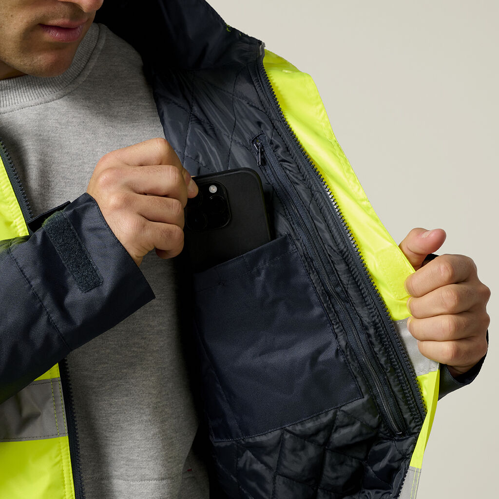 Core Hi-Vis 2 Tone Taped Quilted Waterproof Jacket