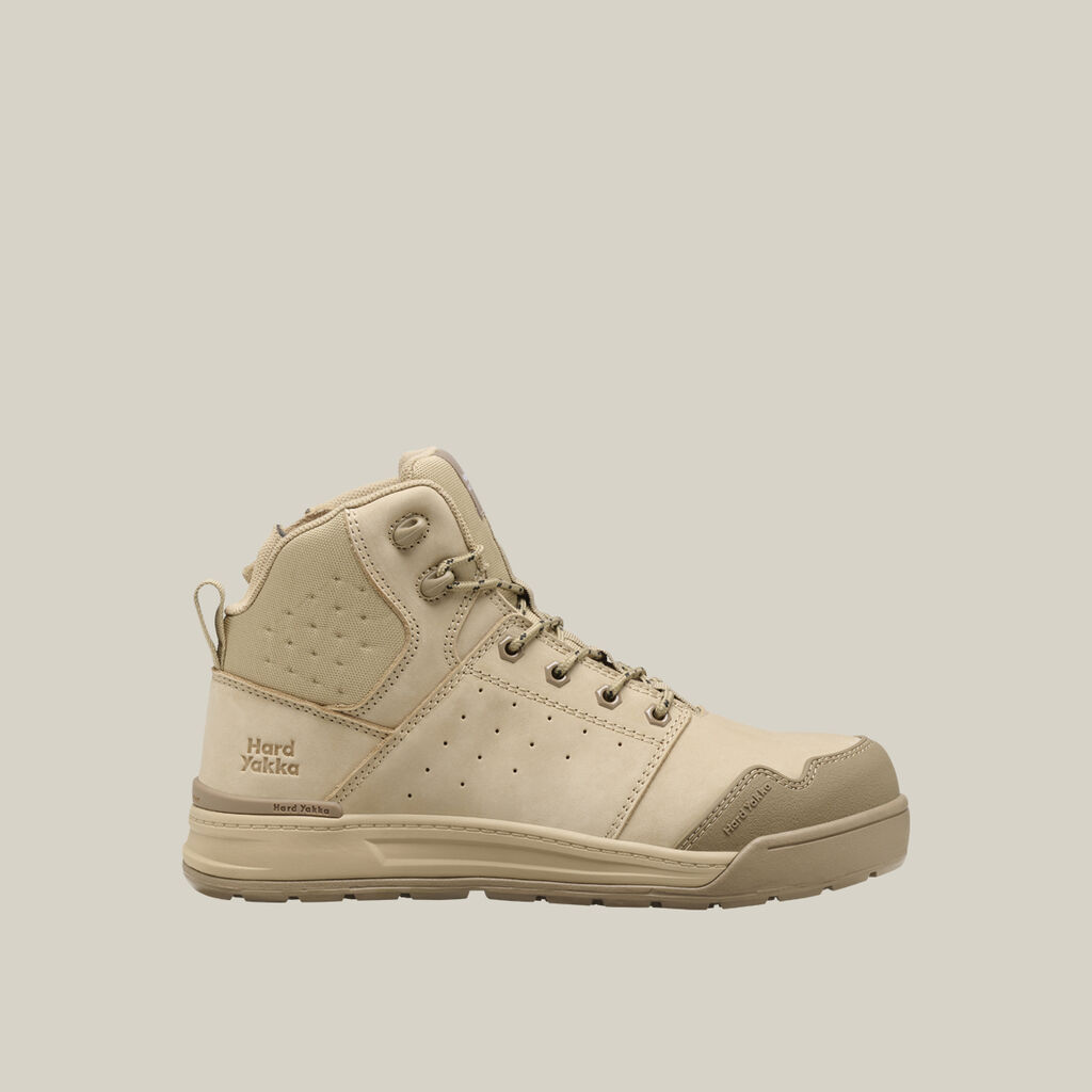 Evolution Lace Up & Side Zip 5" Steel Toe Safety Boot- Sand