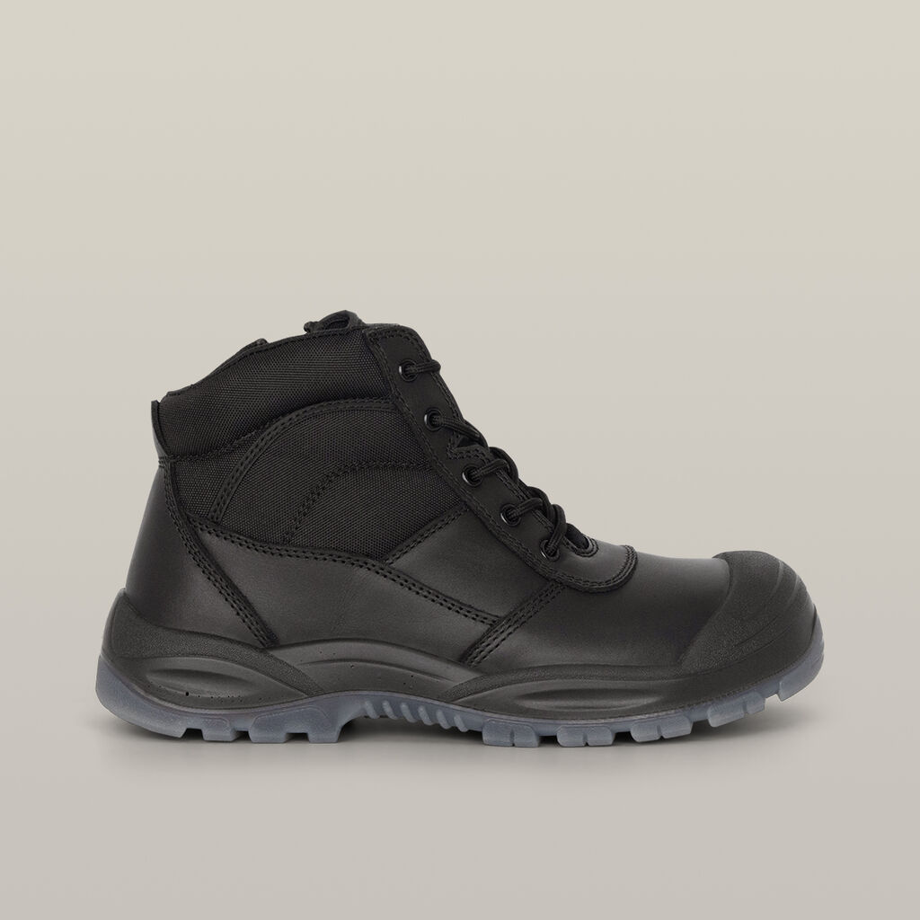 Utility Zip Sided Steel Toe Safety Boot - Black
