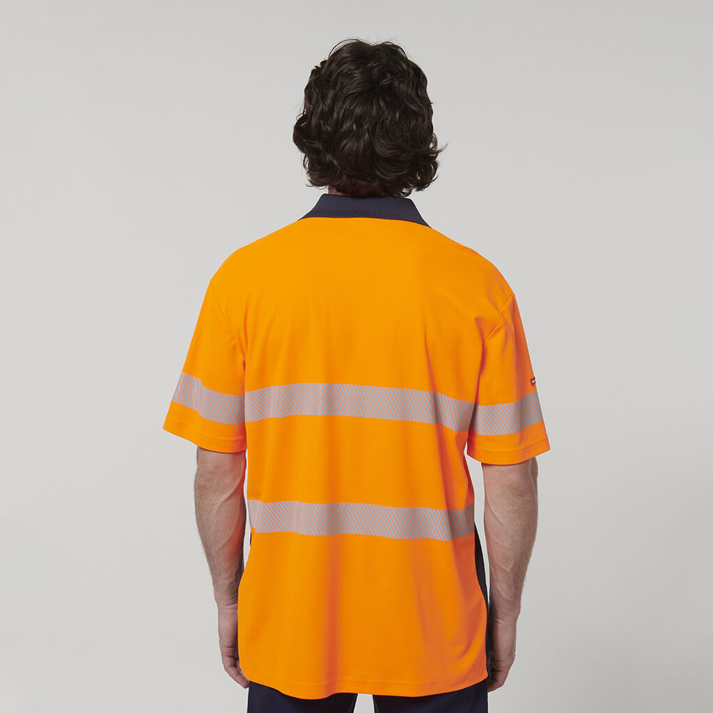 Mens Short Sleeve Hi Vis Taped Polo 