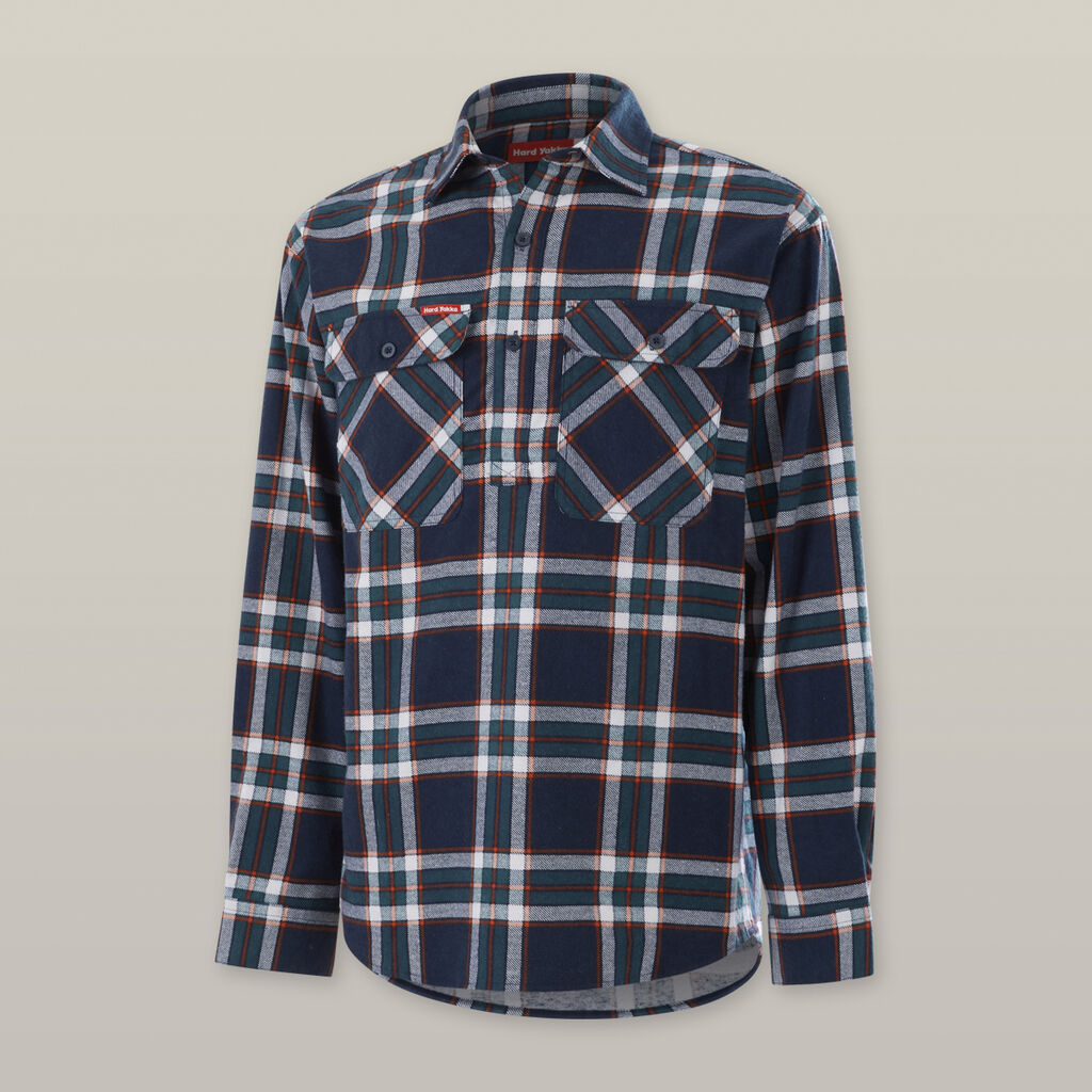 Core Long Sleeve Closed Front Check Flannel Shirt