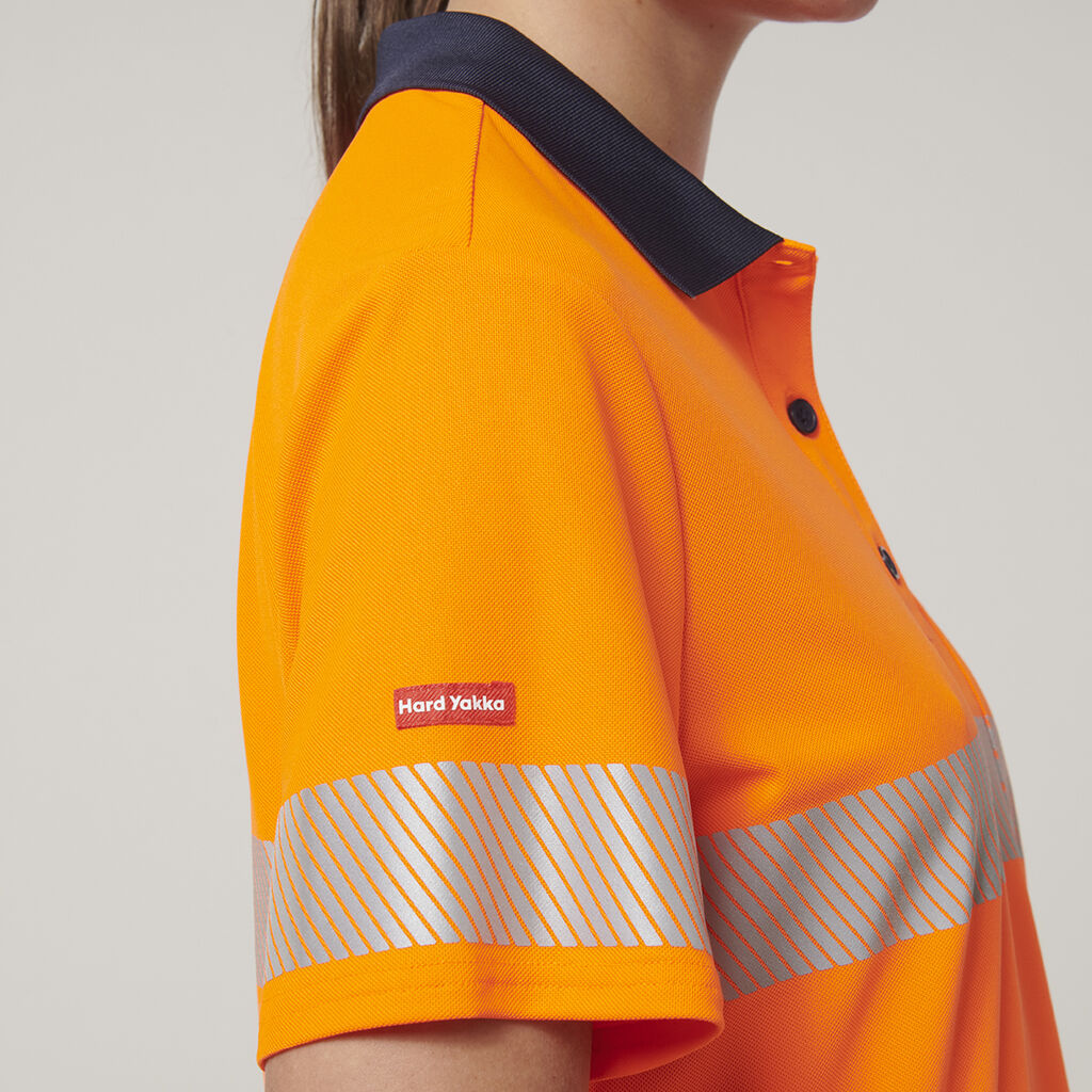 Womens  Short Sleeve Hi Vis Taped Polo 