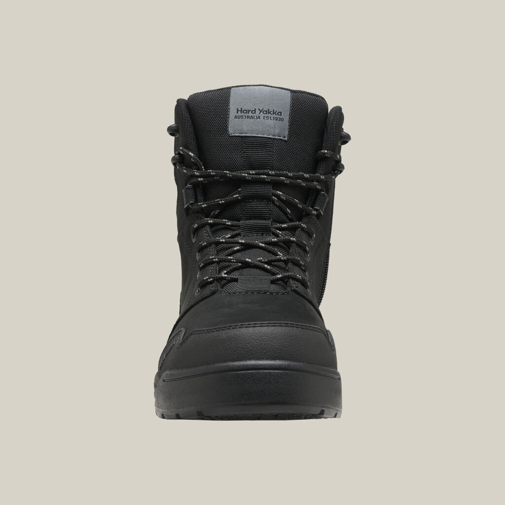 Evolution Lace Up & Side Zip 6" Steel Toe Safety Boot - Black