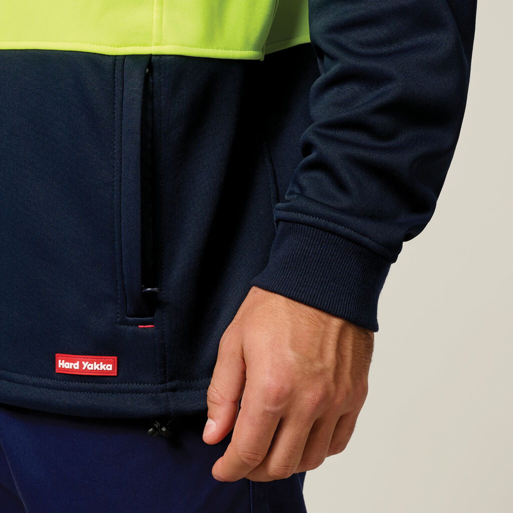 Hi-Vis 2 Tone 1/4 Zip Brushed Fleece Jumper