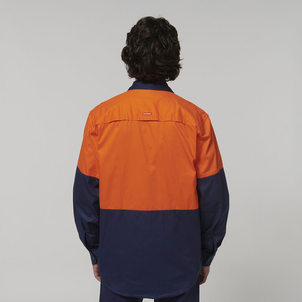 Core Hi-Vis Long Sleeve 2 Tone Vented Cotton Shirt