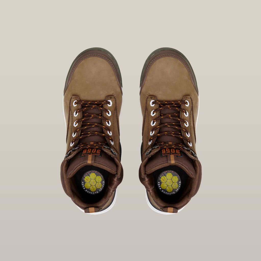 3056 Lace Up & Side Zip Steel Toe Safety Boot - Oak
