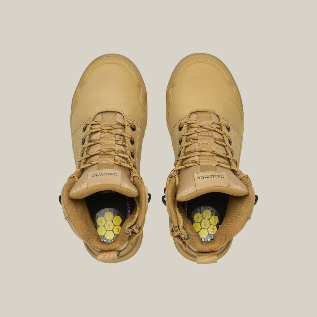 Women's Evolution Lace Up & Side Zip 5" Steel Toe Safety Boot - Wheat