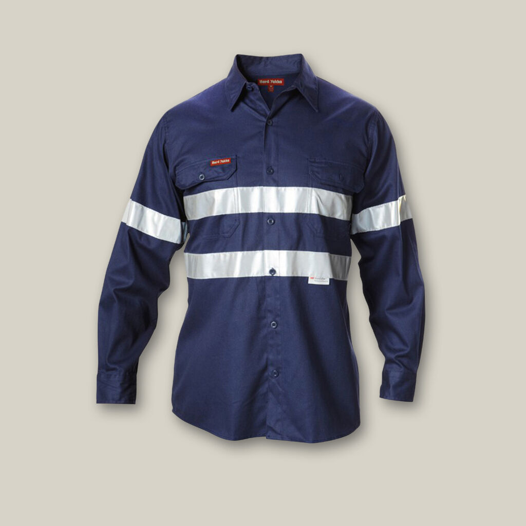 Hi Vis Drill Long Sleeve Taped Shirt image number null