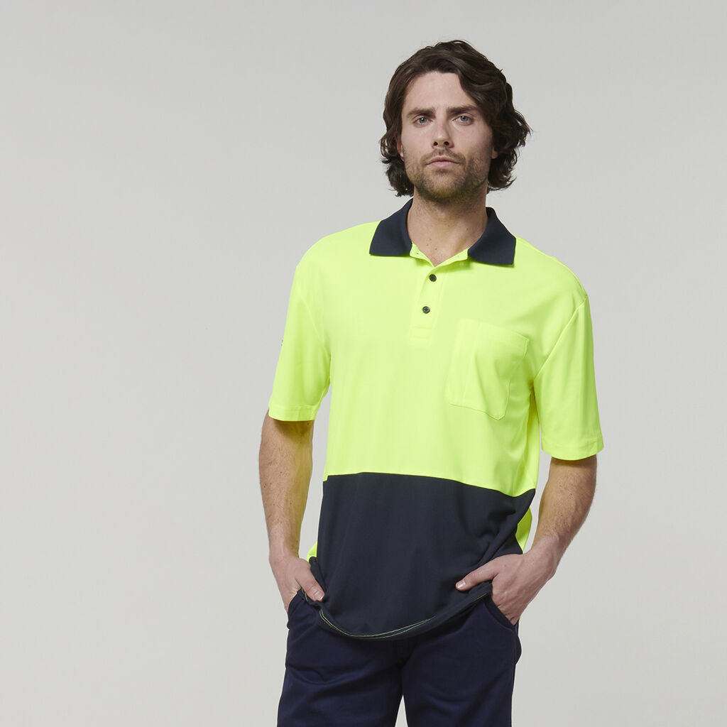 Mens Short Sleeve Hi Vis Polo