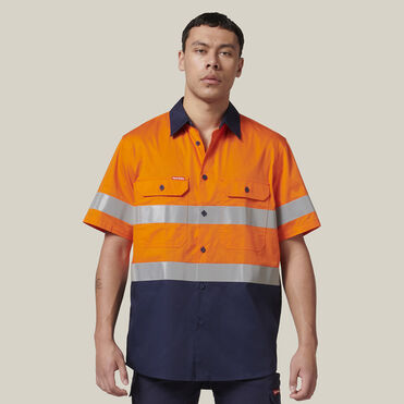 Short Sleeve Hi Vis 2 Tone Taped Vented Shirt