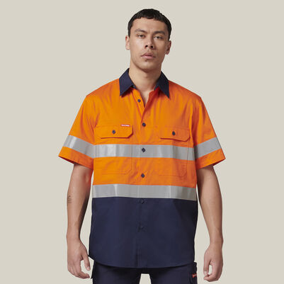 Short Sleeve Hi Vis 2 Tone Taped Vented Shirt