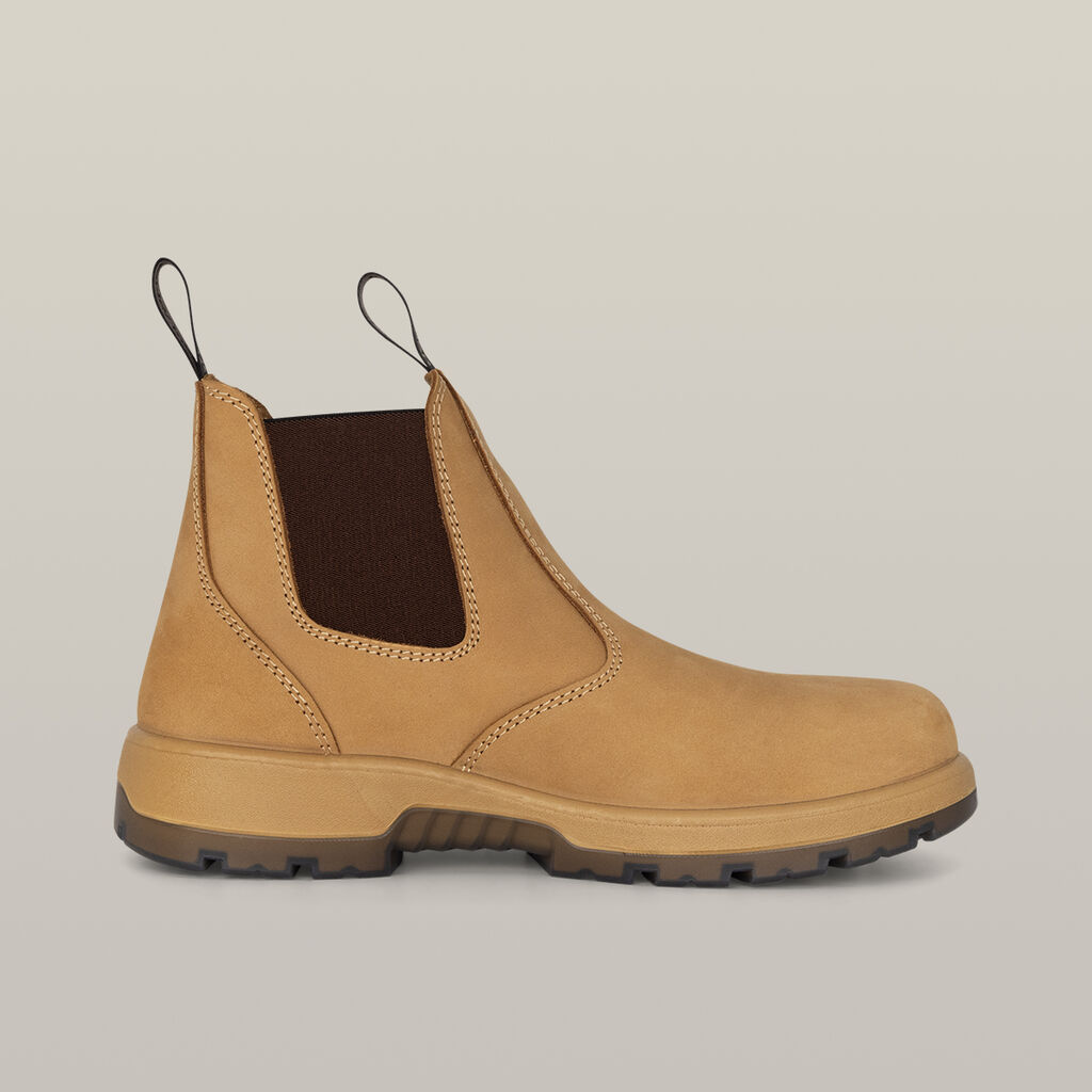 OUTBACK PULL ON STEEL TOE PR SAFETY BOOT - WHEAT