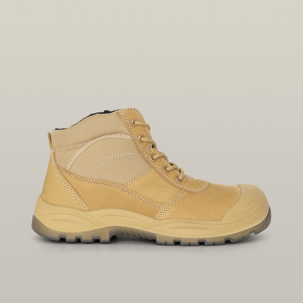 Utility Zip Sided Steel Toe Safety Boot - Wheat