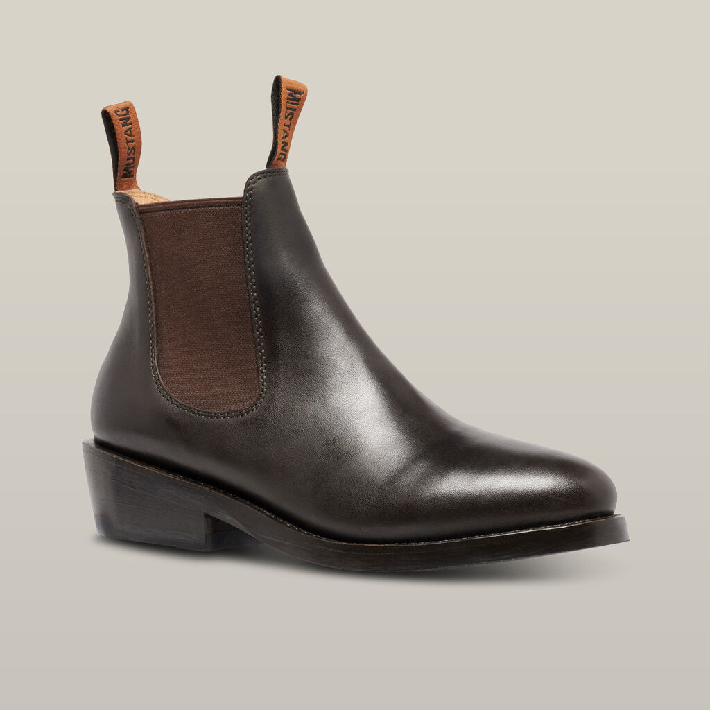 Women's Mustang Signature Pull-up Leather Boot - Brown
