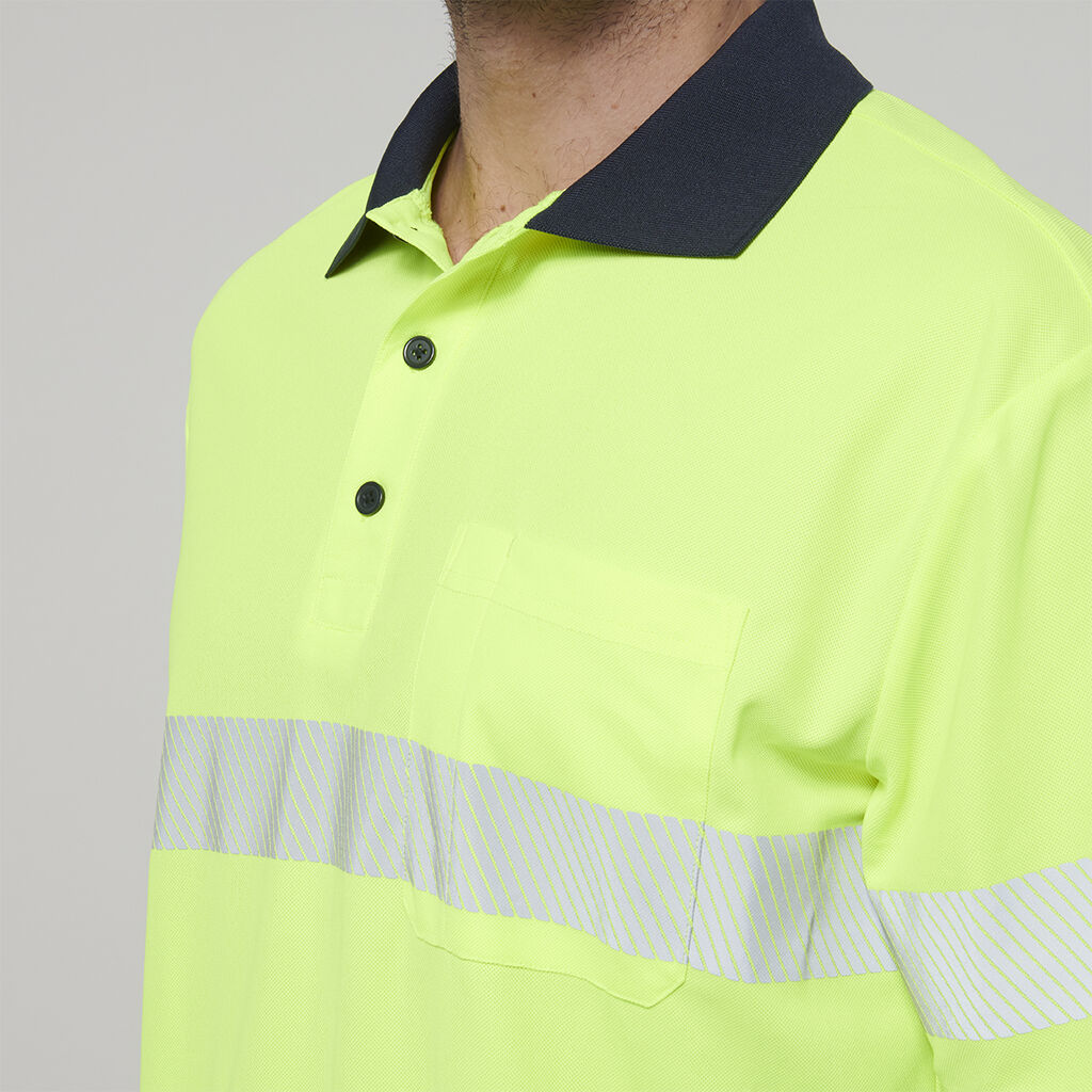 Mens Short Sleeve Hi Vis Taped Polo 