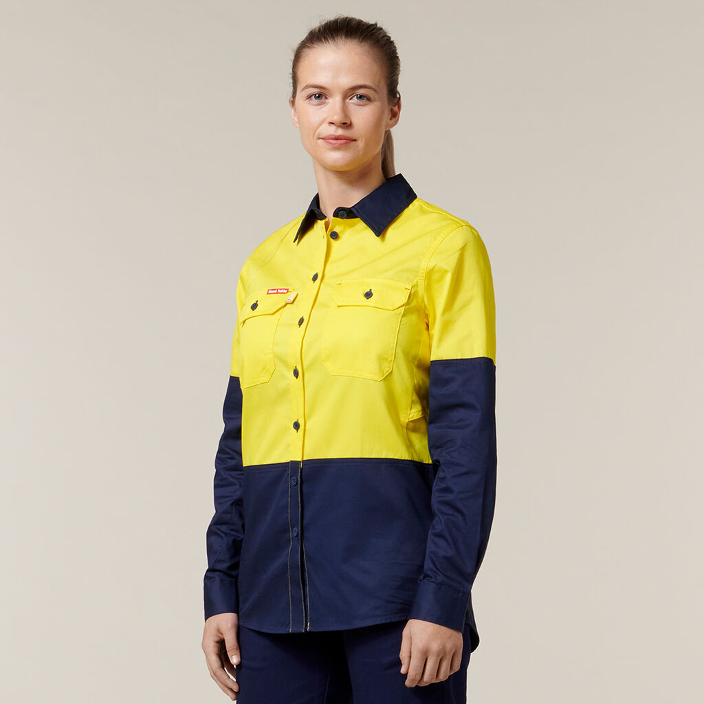 Women's Core 2 Tone Hi-Vis Vented Long Sleeve Shirt