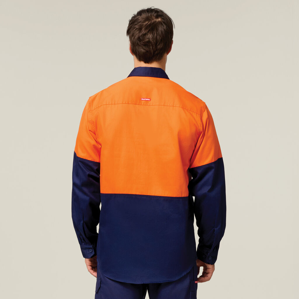 Core Hi-Vis Long Sleeve Heavyweight Cotton Drill Shirt