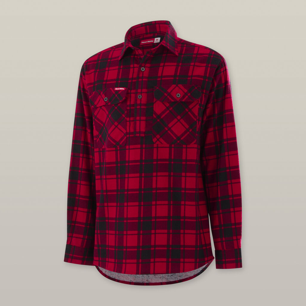 Core Long Sleeve Closed Front Check Flannel Shirt