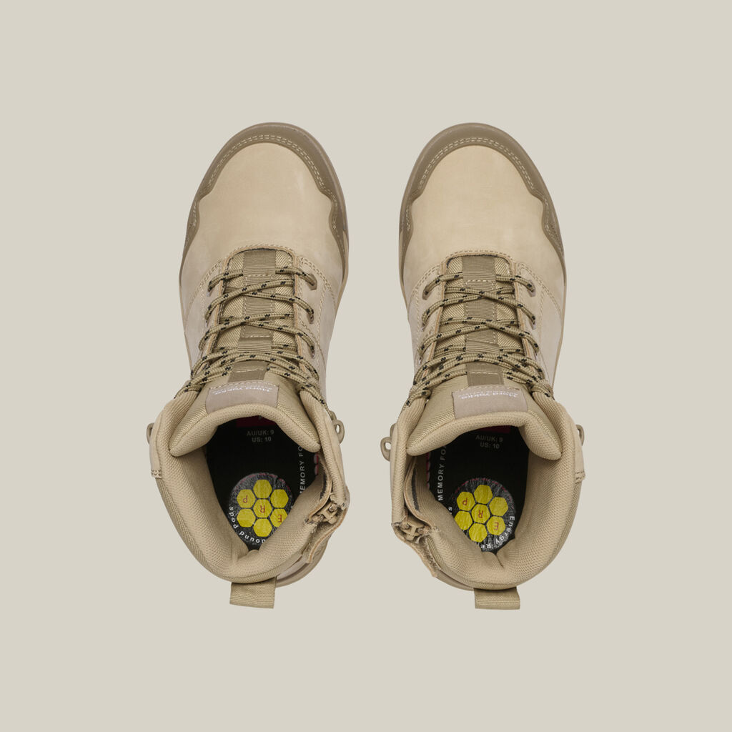 Evolution Lace Up & Side Zip 5" Steel Toe Safety Boot- Sand