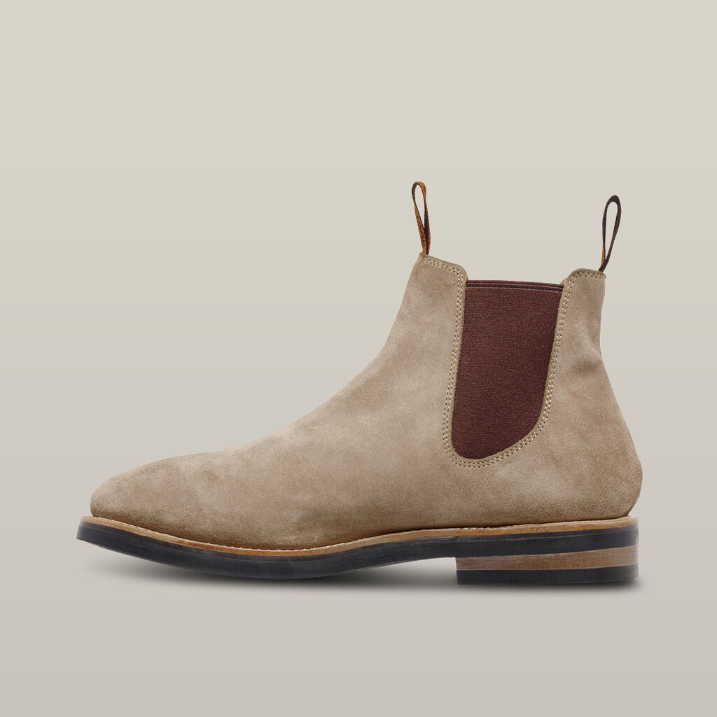 Mustang Signature Pull-up Leather Boot - Taupe Suede