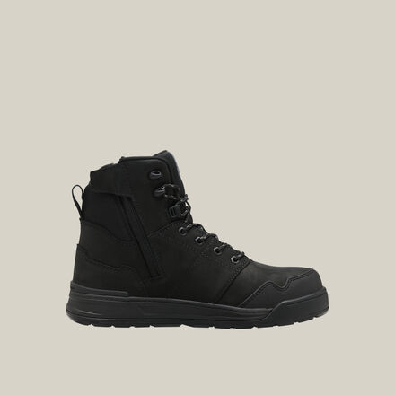 Evolution Lace Up & Side Zip 6" Steel Toe Safety Boot - Black