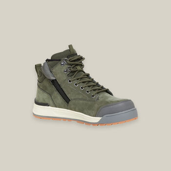 3056 Lace Zip Safety Boot - Olive