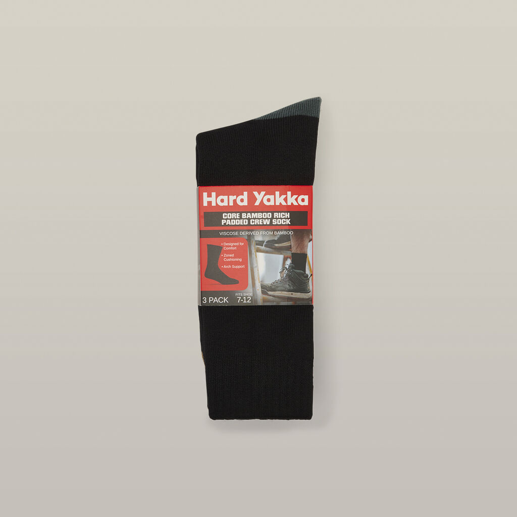 Core Bamboo Rich Padded Crew Sock - 3 Pack