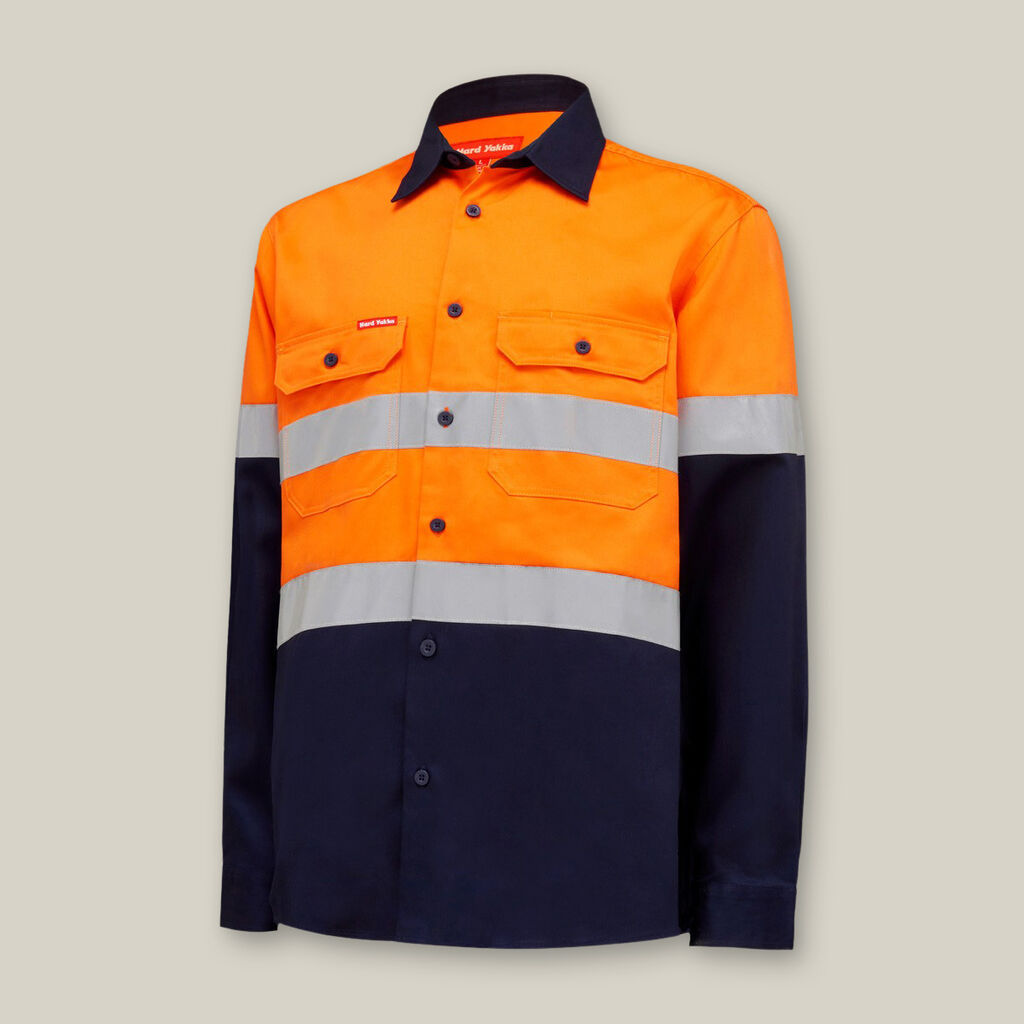 Core Hi Vis 2 Tone Taped Drill Shirt image number null