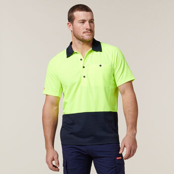 KOOLGEAR HI-VIS 2 TONE VENTED SHORT SLEEVE POLO