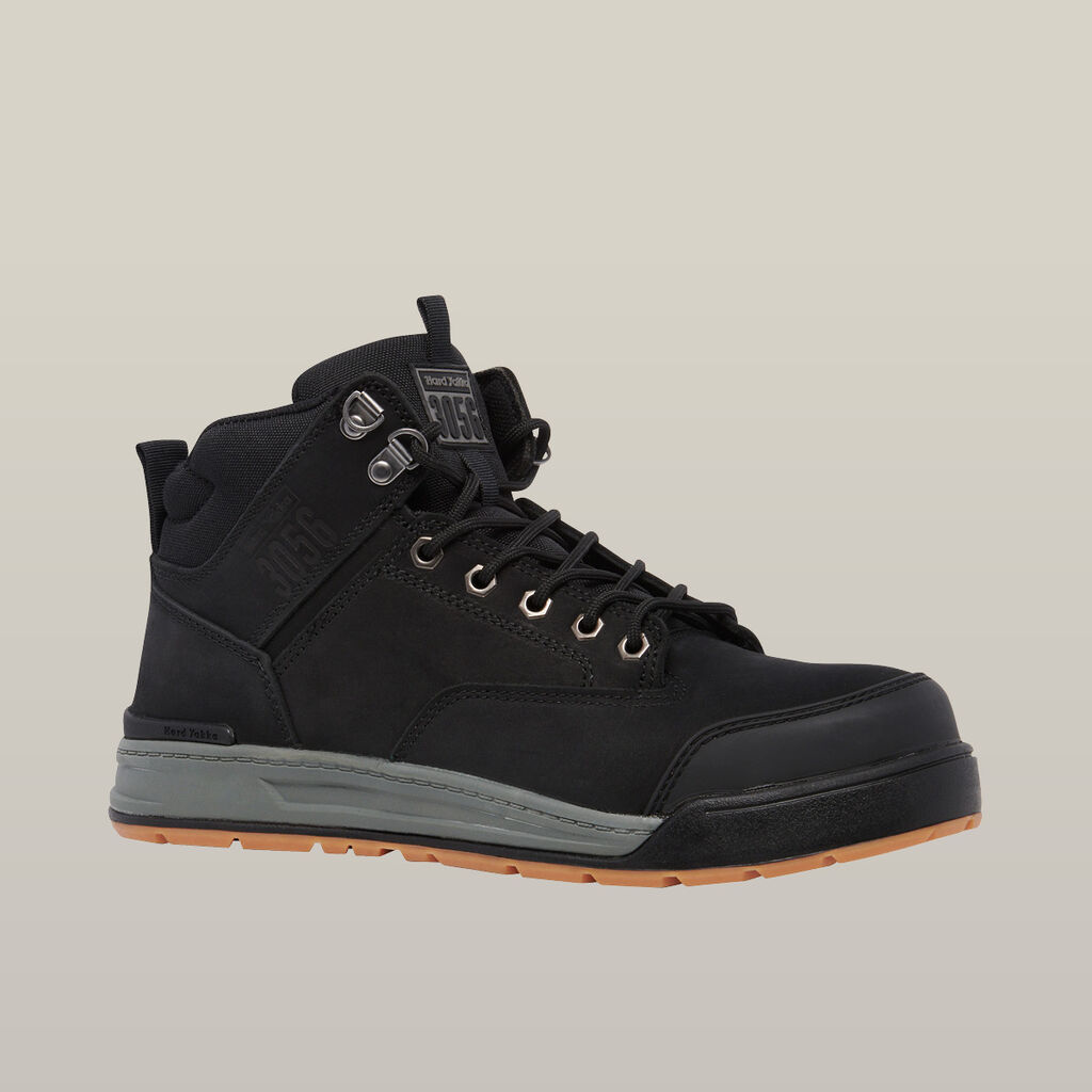 3056 Lace Up & Side Zip Steel Toe Safety Boot - Black