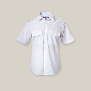 Short Sleeve Permanent Press Shirt With Epaulettes