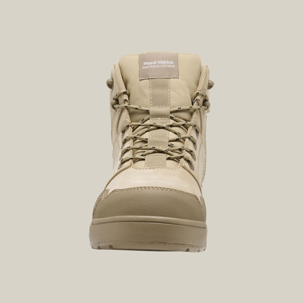 Evolution Lace Up & Side Zip 5" Steel Toe Safety Boot- Sand