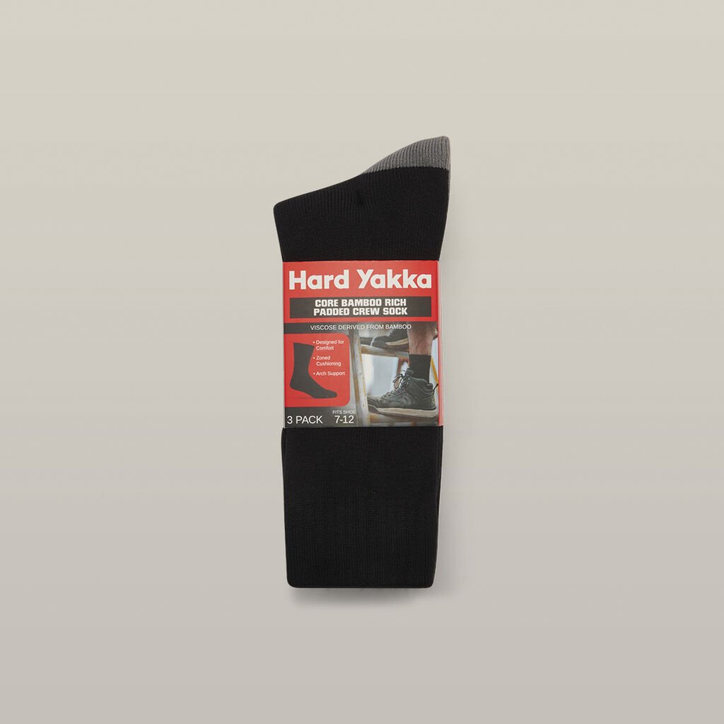 Core Bamboo Rich Padded Crew Sock - 3 Pack