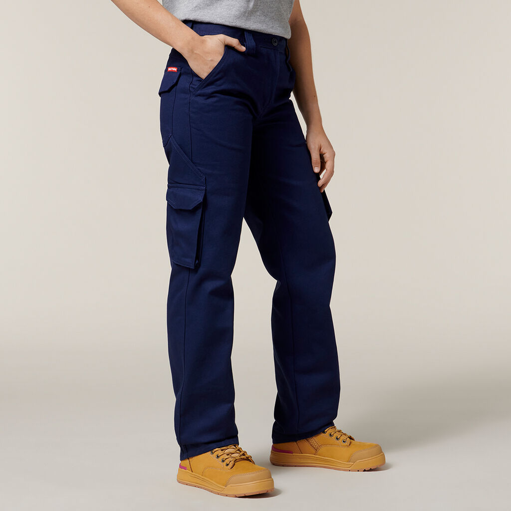 Women's Cotton Drill Cargo Pant, Hard Yakka Australia