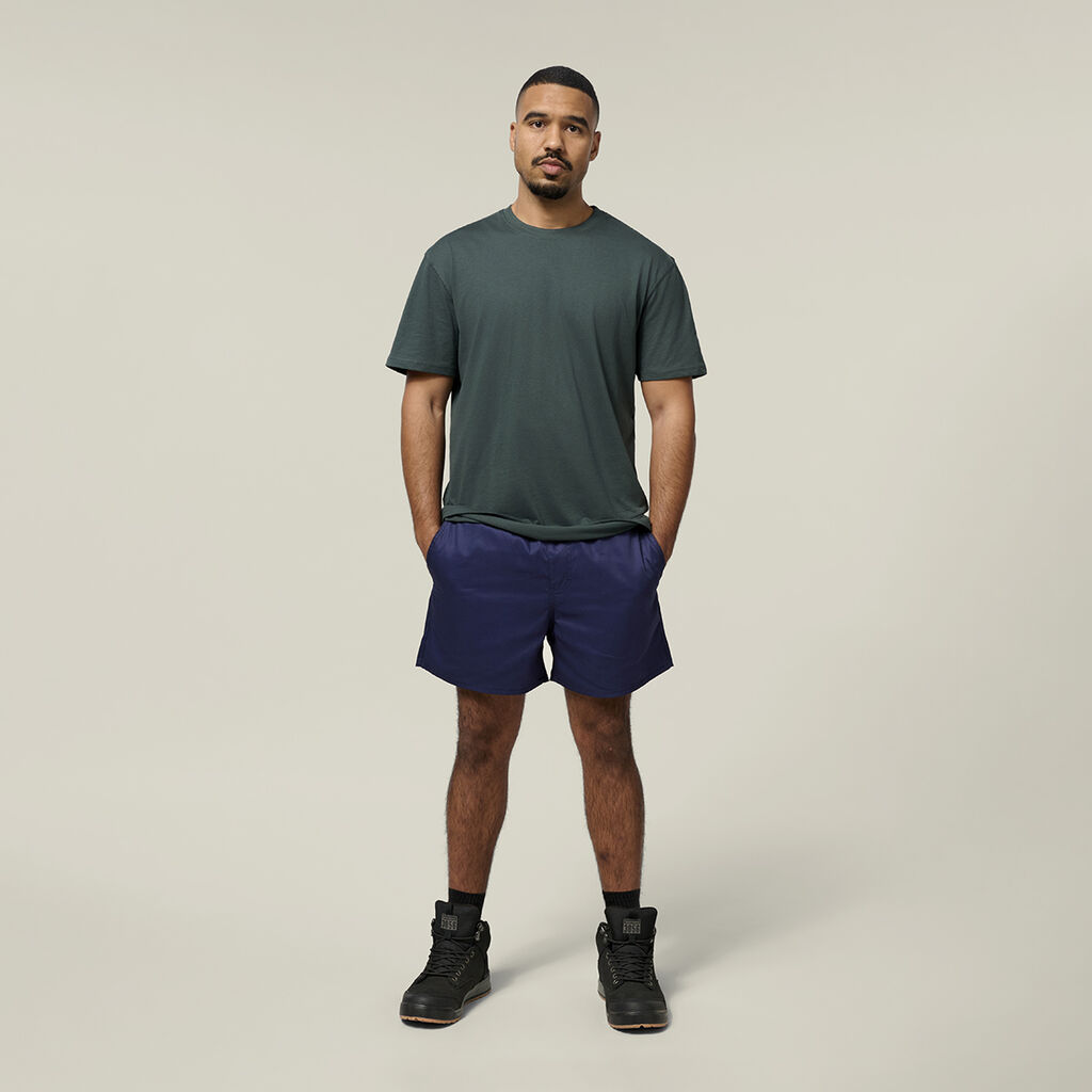 Relaxed Fit Elastic Waist Cotton Drill Short