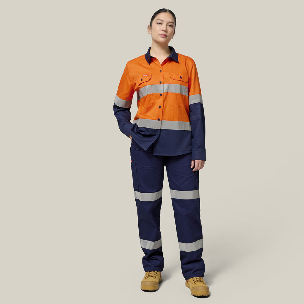 Women's Hi-Vis Lightweight 2 Tone Taped Long Sleeve Shirt