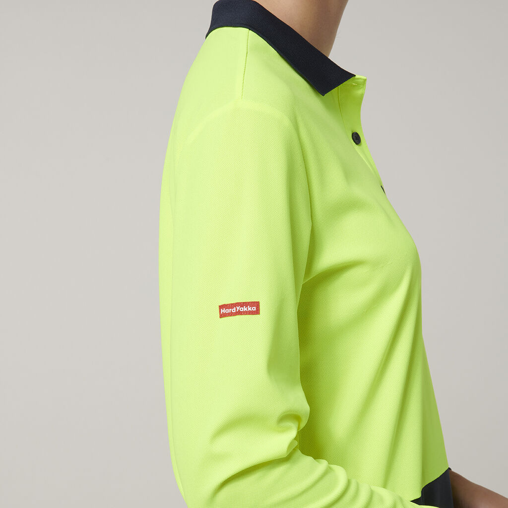 Womens Long Sleeve Hi Vis Polo 