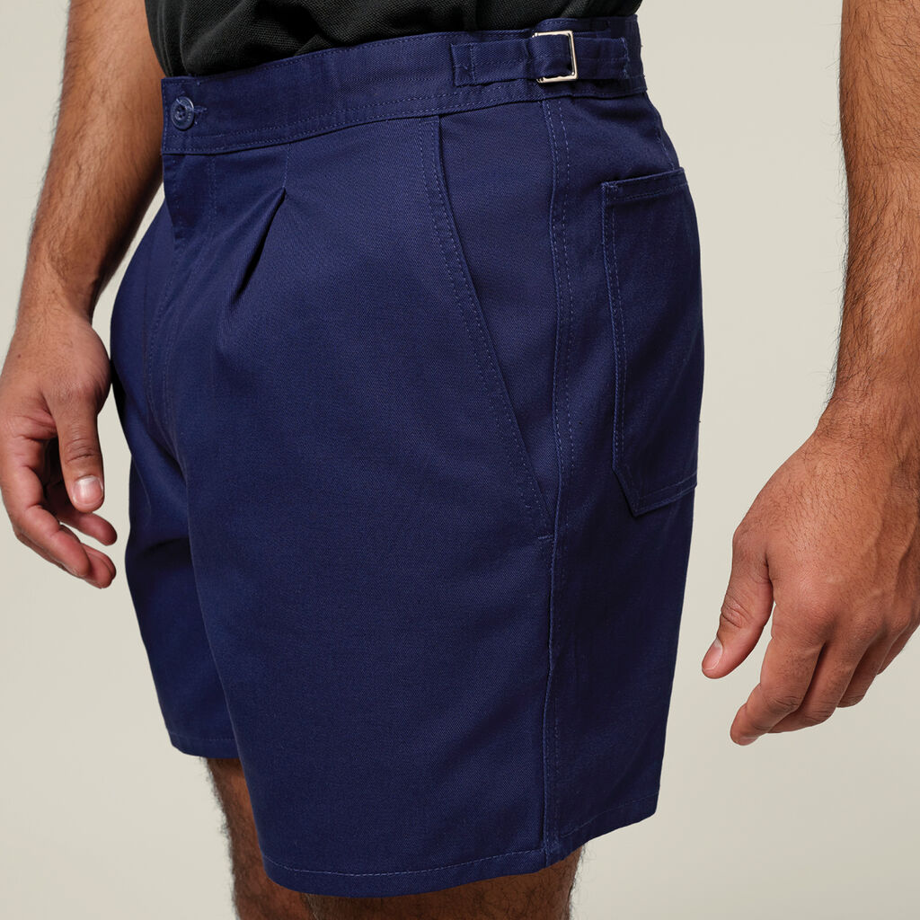 Relaxed Fit Cotton Drill Short With Side Tabs