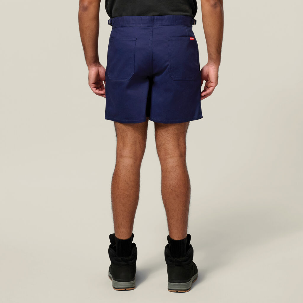 Relaxed Fit Cotton Drill Short With Side Tabs
