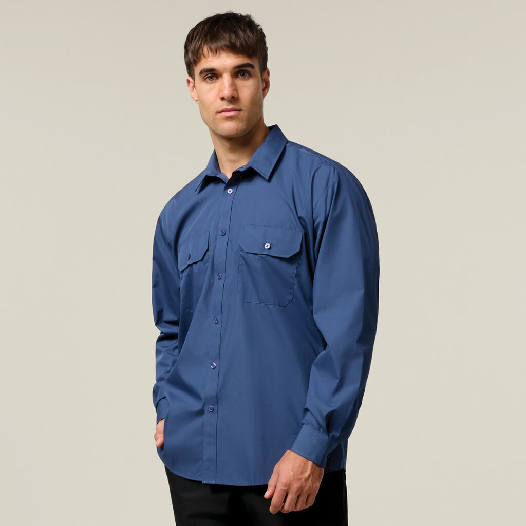 Long Sleeve Permanent Press Crease Free Poly Cotton Shirt