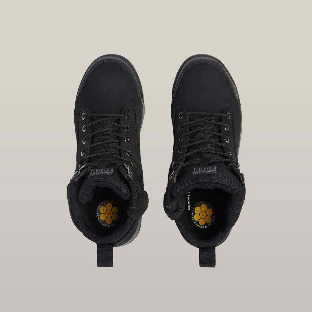 3056 Lace Up & Side Zip Steel Toe Safety Boot - Black