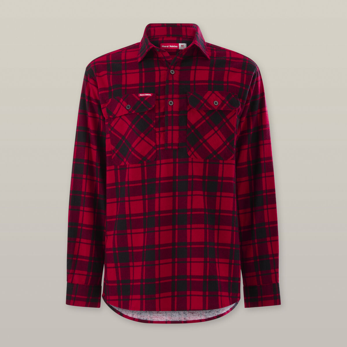 Core Long Sleeve Closed Front Check Flannel Shirt | Hard Yakka