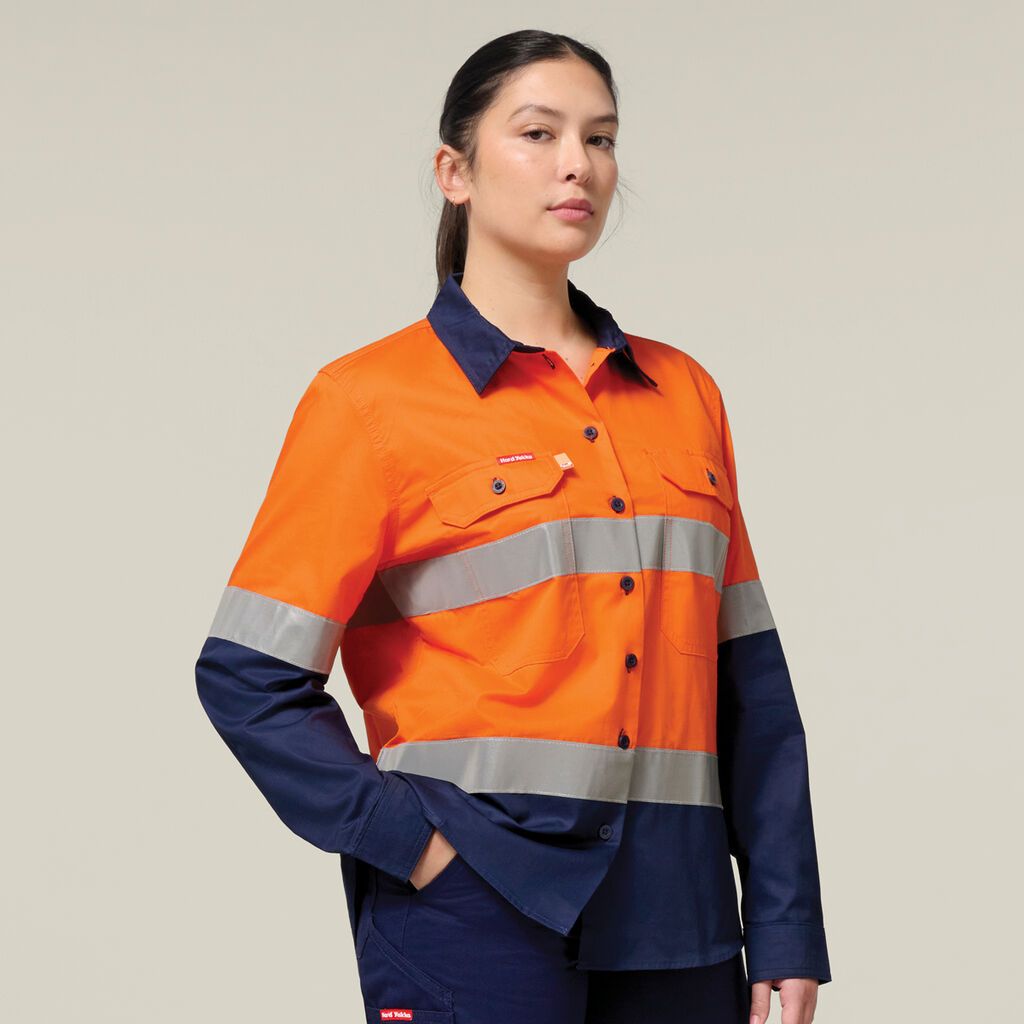 Women's Hi-Vis Lightweight 2 Tone Taped Long Sleeve Shirt