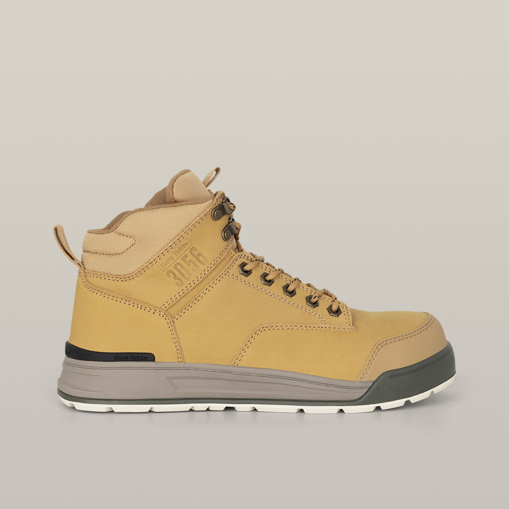 3056 Lace Up & Side Zip Steel Toe Safety Boot - Wheat